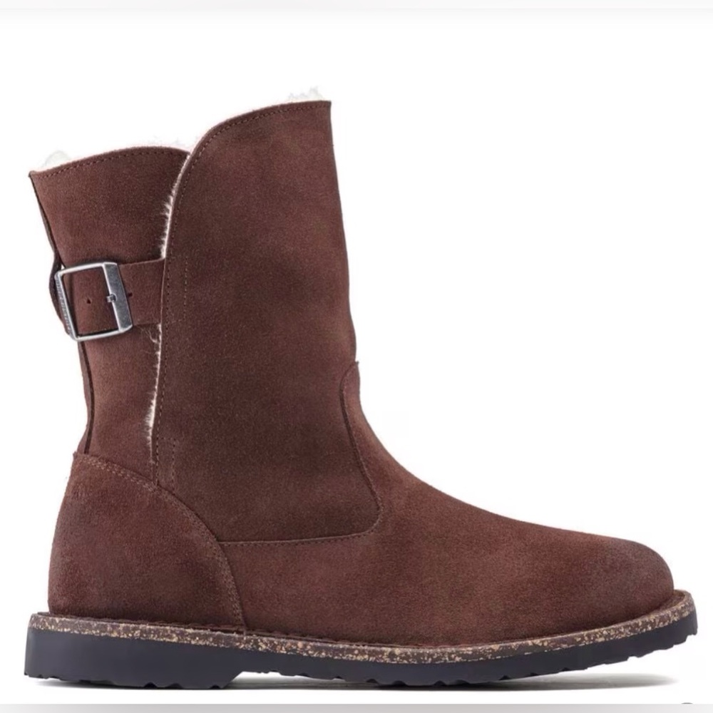 NIB Birkenstock Women’s Uppsala Shearling-Lined Espresso Ankle Boots 38